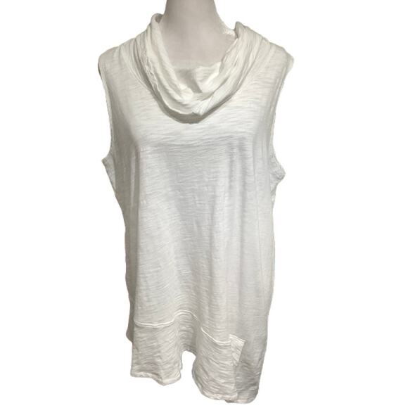 Habitat White Sleeveless Cowl Neck Tunic L - Minimalist, Casual, Relaxed Chic - Picture 1 of 7
